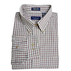 Van Heusen‎ Men's Wrinkle-Free Plaid Long Sleeve Button-Down Shirt Size XL